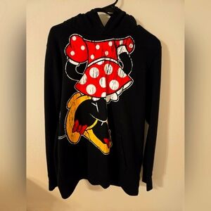 Womens Minnie Mouse Sweatshirt Hoodie Ears Bow